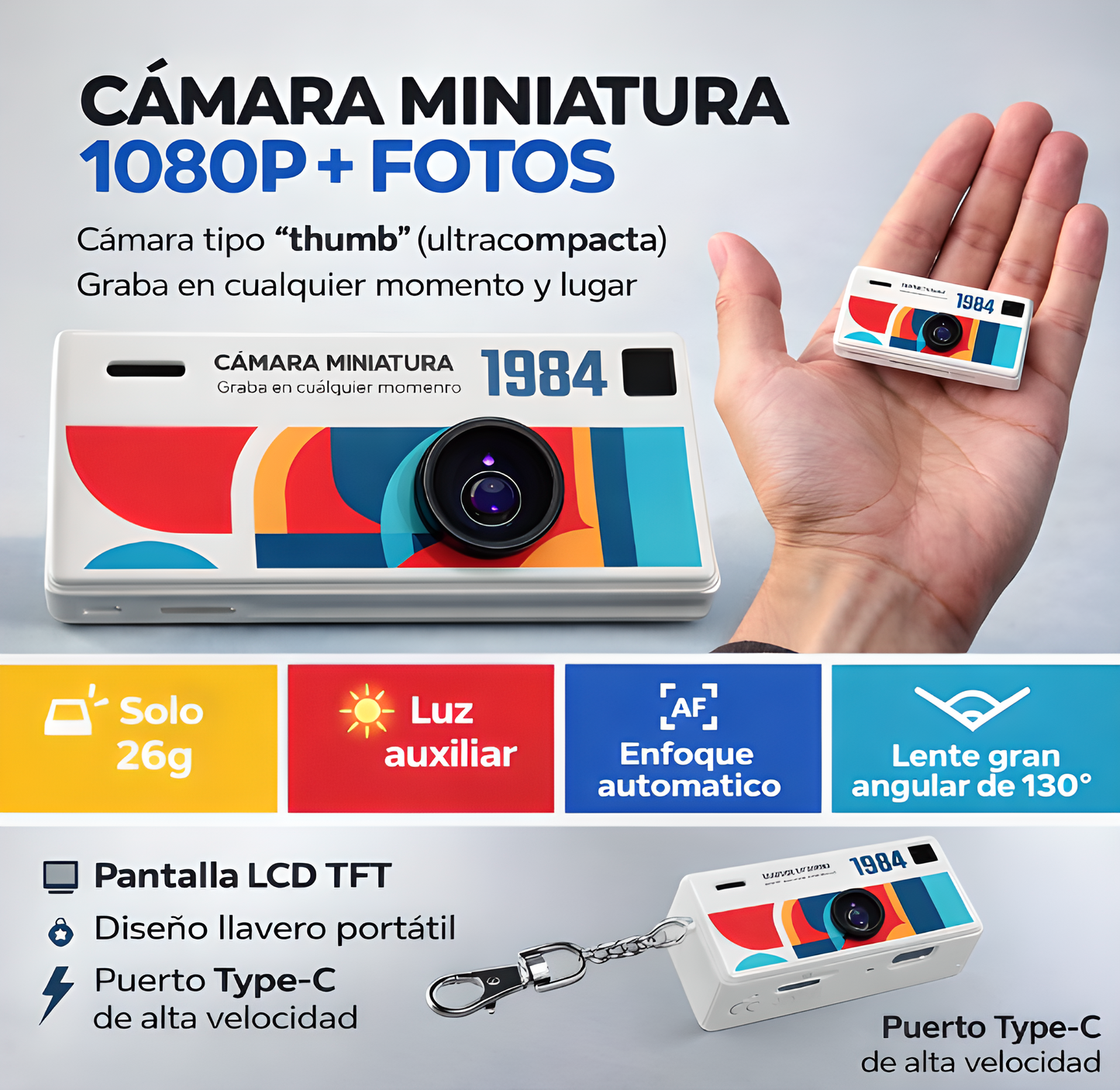 Cámara Retro KeyCam + Memoria Micro SD